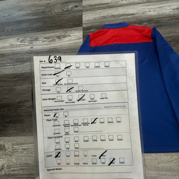 NFL Team Apparel NY Blue Red Mens M New York Giants Football 1/4 Zip Sweatshirt - Picture 8 of 9